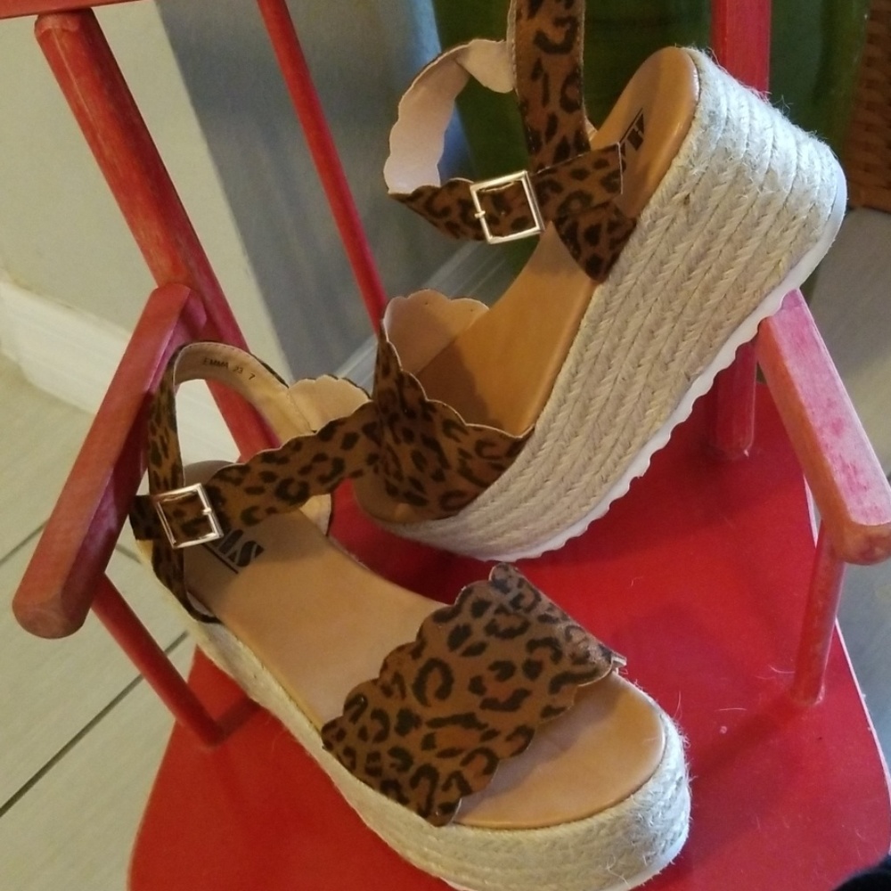 Animal Print Wedge Sandals